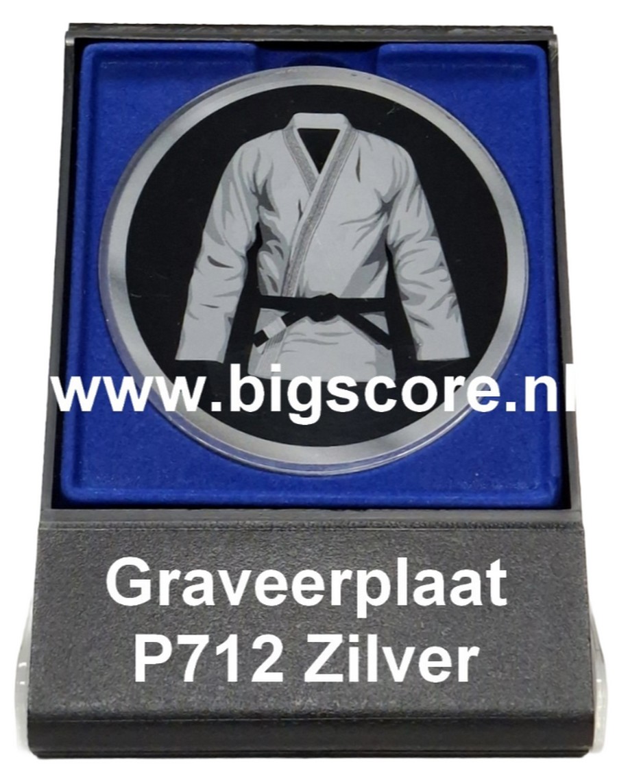 Judo Acryl in medailledoosje Blauw-Zwart G/Z/B